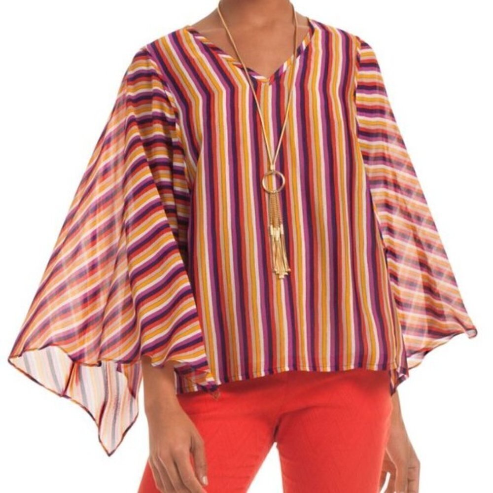 Trina Turk California Dreaming "La Paz" Striped Top, Multicolor